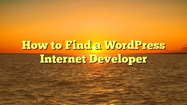 How to Find a WordPress Internet Developer