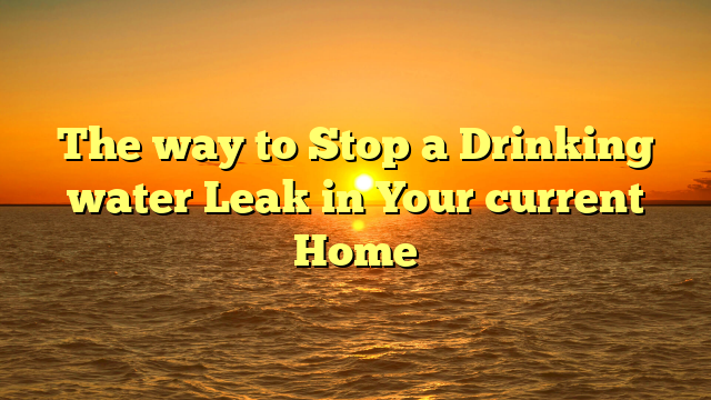 The way to Stop a Drinking water Leak in Your current Home